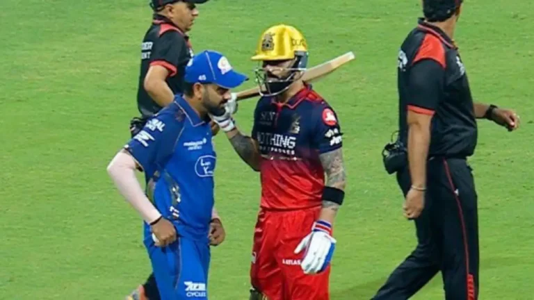 RCB aur MI ke beech IPL 2026 ka match, Kohli ne Sharma ko patakar khel diya.