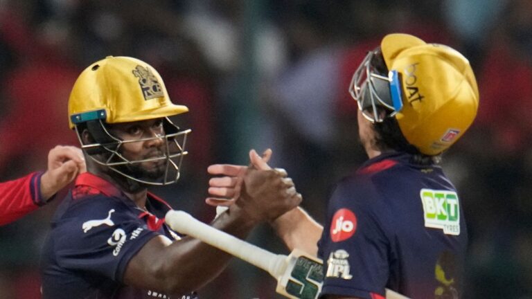rcb نے ایل ایس جی کو 5ویں وکٹ پر شکست دے کر آئی پی ایل 2026 میں ٹاپ ٹیم سے ہٹا دیا